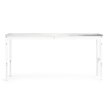 NEWAGE PRODUCTS Pro Series 84" Workbench with Stainless Steel Top, White 55219